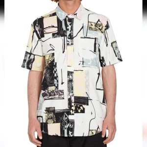 Volcom Entertainment Woven Short Sleeve Shirt White Muilt Size XXL - Picture 1 of 9