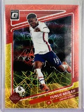 Yunus Musah 2021-22 Donruss Optic Soccer Red Gold Velocity Prizm #/8 SSP USA
