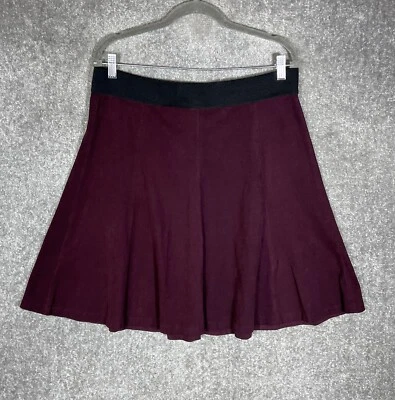 Alfani Faux Suede Elastic Waist Pull On Skirt Womens Size 16 Purple Stretch - Image 1 of 4