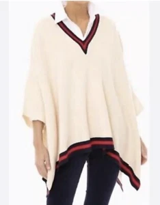 Tuckernuck Soft Sweater Poncho Pullover V-Neck OS Cream NWT - Picture 1 of 6