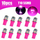 10PCS T10 5050 SMD 5 LED 194 168 W5W Car Wedge Instrument Lights Bulbs Lamp Pink