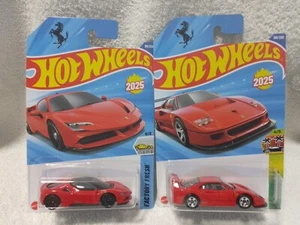 2025 HOT WHEELS - FERRARI SF90 STRADALE & FERRARI F40 COMPETIZIONE - SET OF 2 - Picture 1 of 1