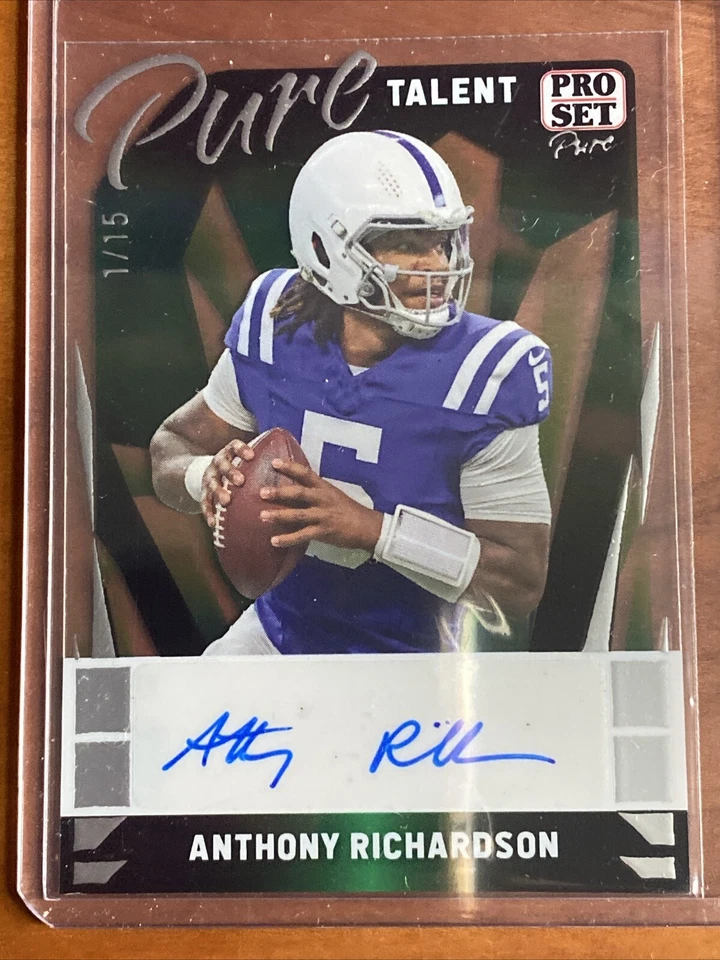 Anthony Richardson Auto 2023 Leaf Pure Pro Set Pure Talent Clear Autograph /15 - Image 1 of 4