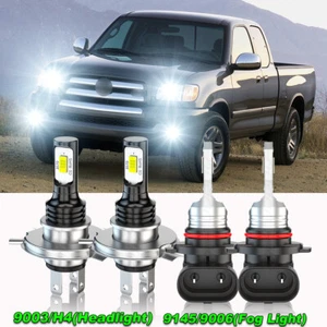 For Toyota Tundra 2000-2006 -4pcs Headlights + Fog Lights LED Bulb 6000K 2Side - Picture 1 of 16