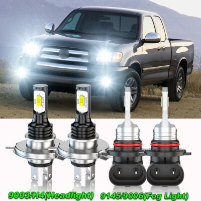 For Toyota Tundra 2000-2006 -4pcs Headlights + Fog Lights LED Bulb 6000K 2Side - Image 1 of 4