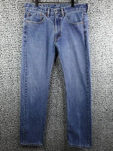 Levi's 505 Men Jeans 32x34 Blue Denim Straight Mid Rise Regular Fit Faded - Picture 1 of 19