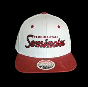 VTG NCAA FSU Florida State Seminoles Snapback Cap Hat 90s Zephyr NEW NWOT Script - Picture 1 of 1