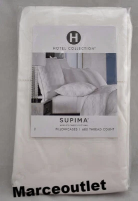 Fronhas Hotel Collection 680 fios contagem algodão Supima PADRÃO brancas - Imagem 1 de 3
