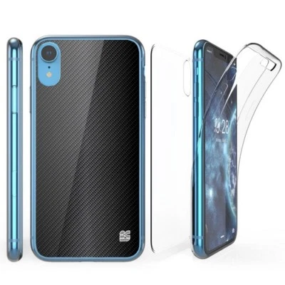 Apple IPHONE XR 6. Funda delgada para teléfono celular con diseño de fibra de carbono 360 Tri Max flexible Foto 1 de 4