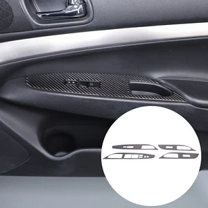 For Infiniti G25 G35 G37 Interior Window Lift Switch Panel Carbon Fiber Trim 4PC - Picture 1 of 15