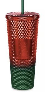 Disney STARBUCKS Mickey Mouse Verde y Rojo 24 oz Vacaciones Copa Paja - NUEVO - Imagen 1 de 1