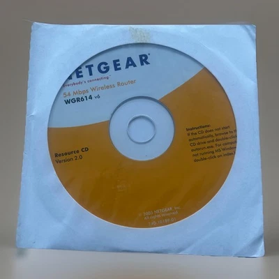 NETGEAR UTILITY DRIVER WGR614 v6 54 Mbps Wireless Router  CD Version 2.0  - Image 1 of 2