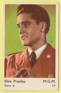Tarjeta estrella de cine sueco holandés 1958 estrella serie A #17 cantante Elvis Presley - Imagen 1 de 2