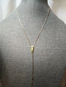 Stunning Gold Toned Lariot Zipper Necklace - Picture 1 of 15