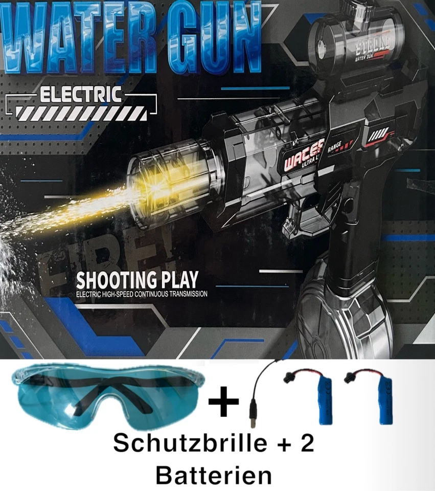 Elektrische Wasserpistole mit LED Licht,Recoil & Sound für Kinder & Sommeraction - Bild 1 von 4