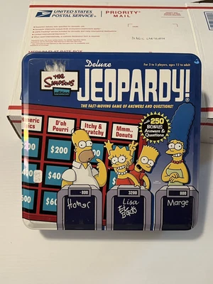 VINTAGE THE SIMPSONS EDITION DELUXE JEOPARDY GAME (2004) BY PRESSMAN - COMPLETE! - Image 1 of 4
