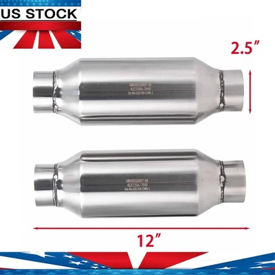 2.5" In/Outlet 12" Exhaust Muffler Resonator Deep Tone For Infiniti Q50 Q60 Q70 Foto 1 de 4