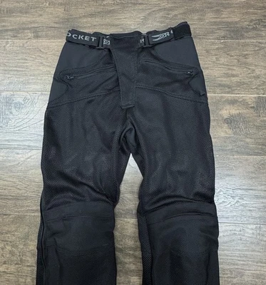 Joe Rocket Motorcycle Pants Mens Large Black Mesh Riding w/ Knee Pads - Image 1 of 4