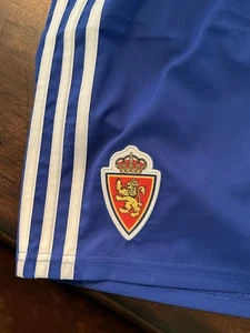 Real Zaragoza Adidas Men’s Football Soccer Shorts Blue Official Medium LNWOT - Picture 1 of 9