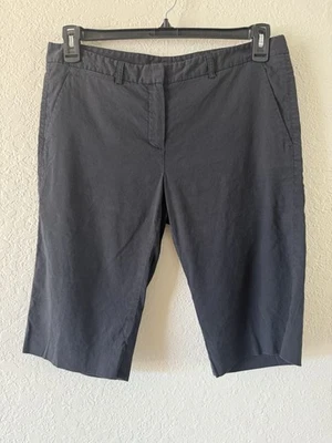 Pantalones Cortos Theory Negro Mezcla de Lino Bermudas Estilo Chino Para Mujer Talla 10’s Foto 1 de 4