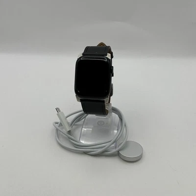 Apple Watch (Series 9) 45mm Midnight Aluminum w/ Black Leather Band (GPS) - Good - Image 1 of 4