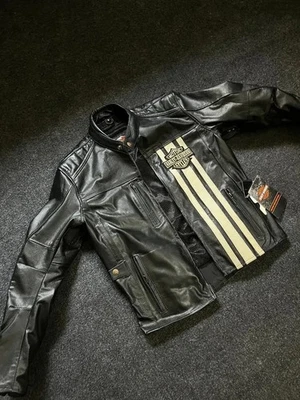 Harley-Davidson Men's Triple Vent Leather Motorcycle Jacket Cowhide Biker Riding - Image 1 of 4