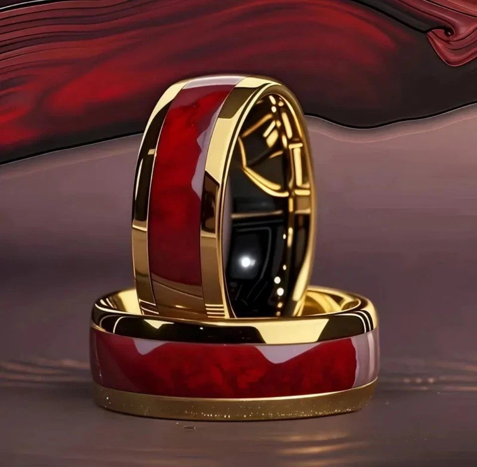 Juego de 2 anillos de promesa a juego Hombre Mujer para parejas H (11) M (7) - Imagem 1 de 2