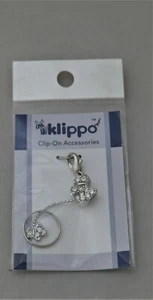 Klippo Adorable Big Dog and Hanging Puppy Dog Clear Crystal Charm NEW Westie - Picture 1 of 1