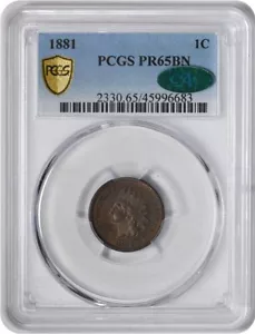 1881 Indian Cent PR65BN PCGS (CAC) - Picture 1 of 4