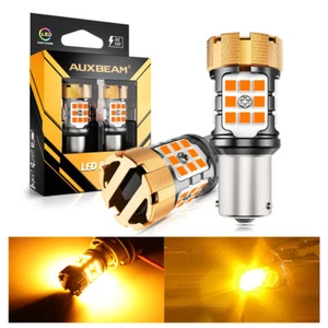 AUXBEAM LED Turn Signal Bulb Light Bulbs Amber BAU15S PY21W 7507 No Hyper Flash - Picture 1 of 12