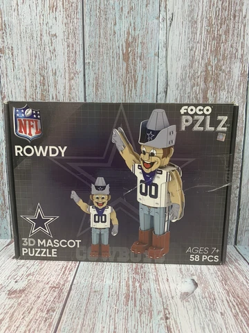FOCO PZLZ NFL Dallas Cowboys Rowdy Team Mascot 3-D Puzzle 58pcs NEW Cover