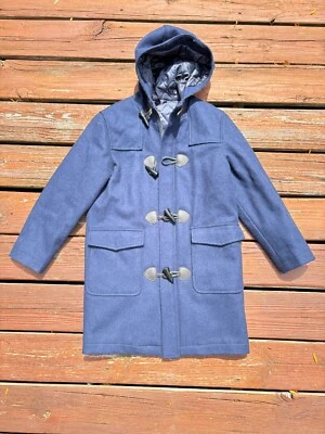 Brooks Brothers Fleece Womens Wool Toggle Button Duffle Coat Navy Size Medium - Image 1 of 4