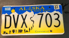 Alaska 2001 license plate  GOLD RUSH Centennial THE KLONDIKE YEARS # DVX 703