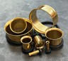 Single Flare Tunnels Plugs - Anodized Gold, Surgical Steel, 00G Gauge (10mm) - View #13
