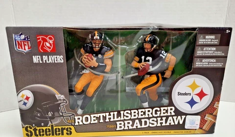 Steelers McFarlane's 2 Pack Action Figures T Bradshaw B Roethlisberger NIB 2012 Cover
