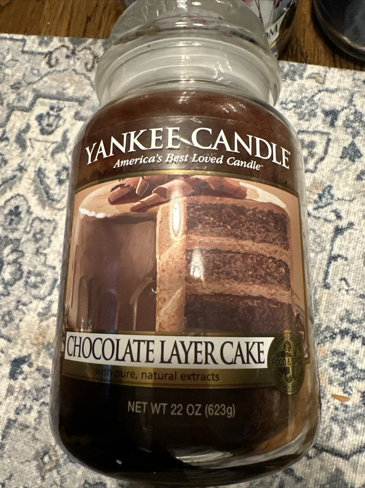 Yankee Candle Chocolate Layer Cake 22oz Large Jar USA White Label RARE 2015 HTF