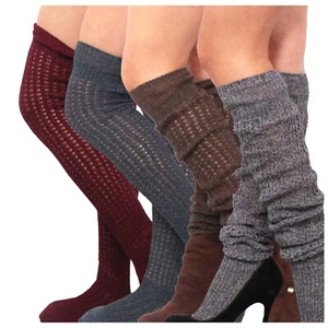 Calze TeeHee da donna casual cotone sopra il ginocchio marle punto aperto confezione da 4 (10378) - Foto 1 di 8
