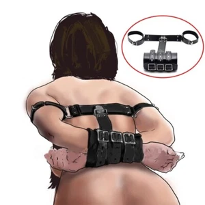BDSM Fiesta Club Espalda Brazalete Esposas Bondage Cuerpo Carpeta Brazo Sujeción Puños - Imagen 1 de 2