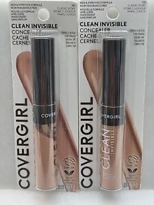 2 Pack Covergirl Clean Invisible Concealer - 110 Classic Ivory - NEW