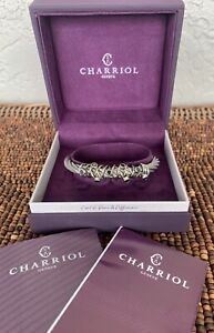 Charriol Tango Steel & Black Spinel Cable Bangle  Small Preowned