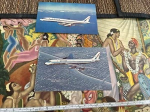 United Airlines issued/pub. DC-8. jet . postcards lot of 2 - Picture 1 of 4