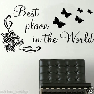 Miglior posto al mondo, citazione ispiratrice, adesivo da parete, trasferimento, OFFERTA!!! - Foto 1 di 4