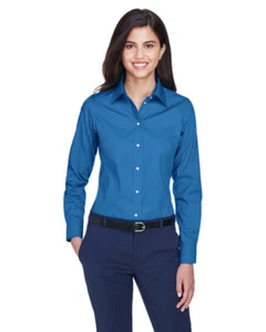Devon & Jones D630W Ladies Crown Woven Collection Solid Oxford Shirt - Picture 1 of 6