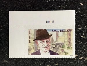 2024USA #5831 Three 3 Ounce Rate - Saul Bellow Literary Arts - Plate Single - Picture 1 of 2
