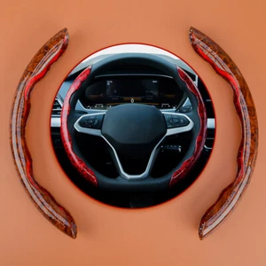Brown Wood Grain Universal Car Non-Slip Steering Wheel Booster Cover Best - Picture 1 of 7
