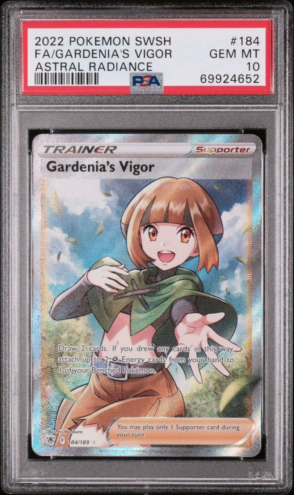 PSA 10 Gardenia’s Vigor 184/189 Astral Radiance Full Art Trainer Pokemon TCG