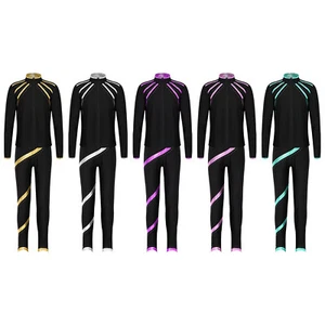 Kids Girls Figure Skating Costume Shiny Sports Suit Athletic Tracksuit Casual - Picture 1 of 65