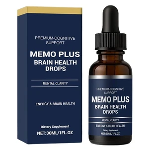 Gotas para la salud cerebral suplemento de memoria 30 ml gotero portátil energía orgánica - Imagen 1 de 11