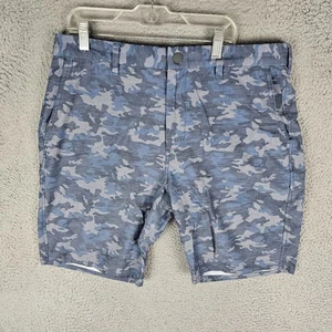 Johnnie-O Claymore Performance Golf Shorts Mens 32 Blue Camouflage Flat Front - Picture 1 of 9