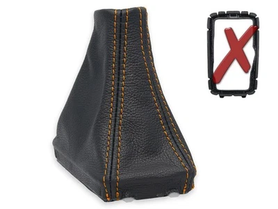 PARA VOLVO V90 II automatico FUNDA PALANCA DE CAMBIO CUERO NEGRO COSTURA NARANJA - Imagen 1 de 4